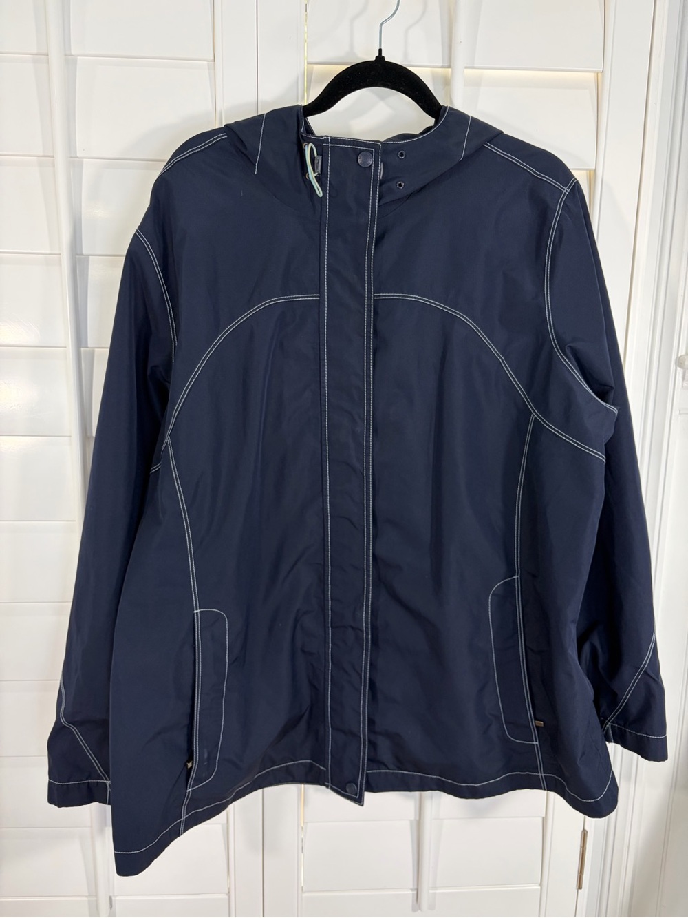 Eddie Bauer Weatheredge Navy Hooded Jacket (XXL)